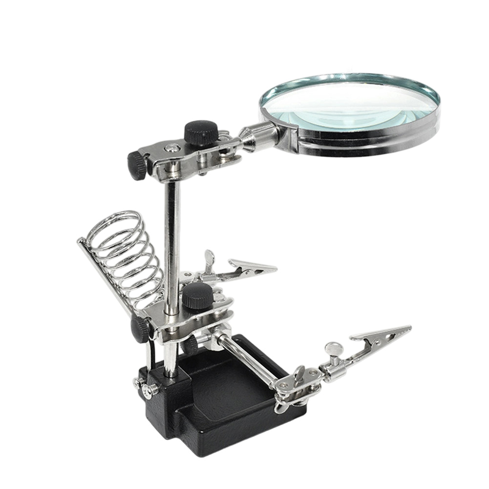 Electronics Repair Workbench - 3X Magnifying Glass with Third Hand