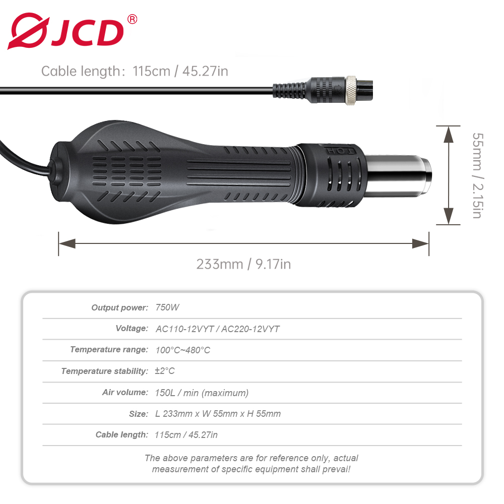 JCD 8-Hole Hot Air Gun Handle  - Hot Air Station 858 review and price