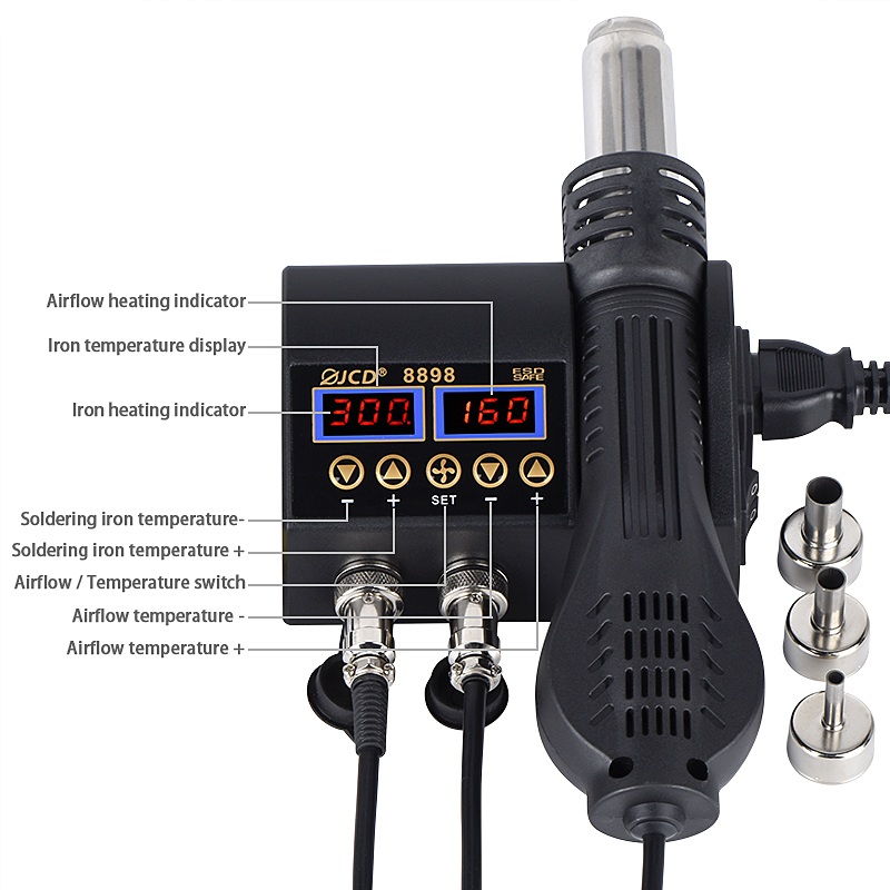 2 in 1 750W Hot Air Gun LCD Di - Hot Air Station 858 review and price
